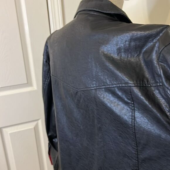 Zara Black Faux Leather Overshirt. Size L Like New Condition - Picture 3 of 8